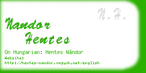 nandor hentes business card